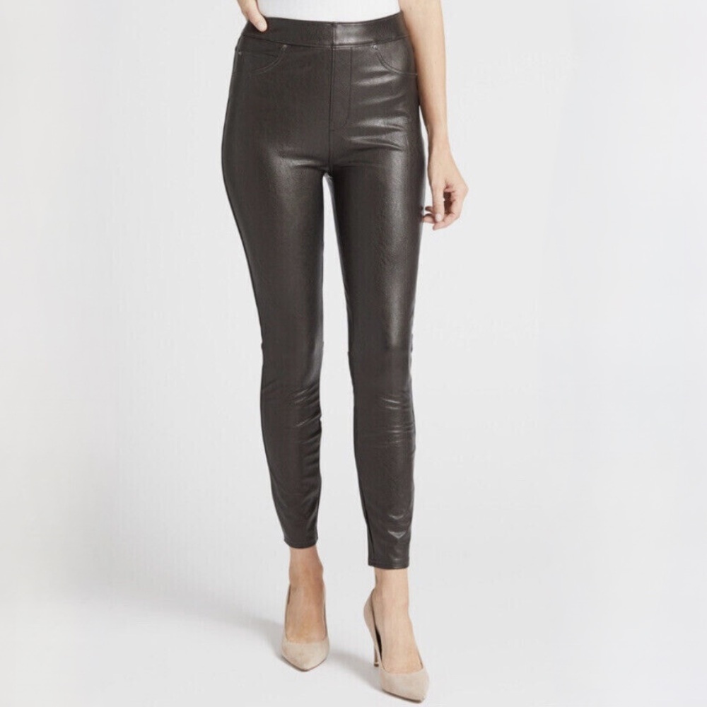 SPANX High Rise Leather Like Skinny Pants